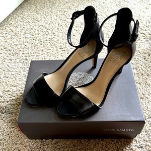 Vince Camuto black leather heels